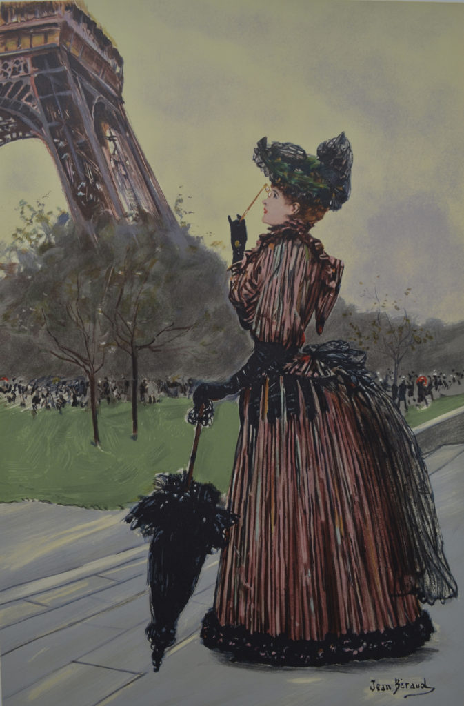 Béraud, “Devant la Tour Eiffel”, tableau vendu par la galerie Offenstadt.