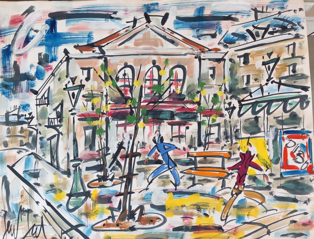 Théâtre de l’Atelier, Paris, tableau vendu par la galerie Offenstadt.